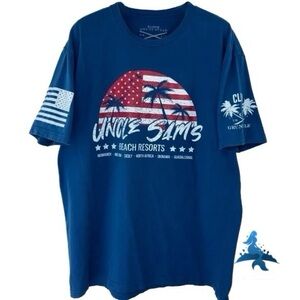 1122 Limited Edition Grunt Style Uncle Sam's Beach Resorts T-Shirt - XL - Blue